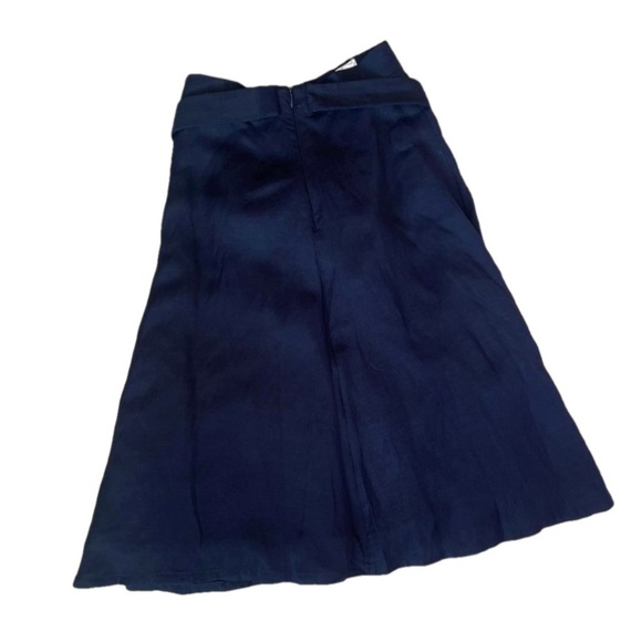 Iris & Ink A Line Waist Tie Navy Blue Women Size 4 - Picture 1 of 7